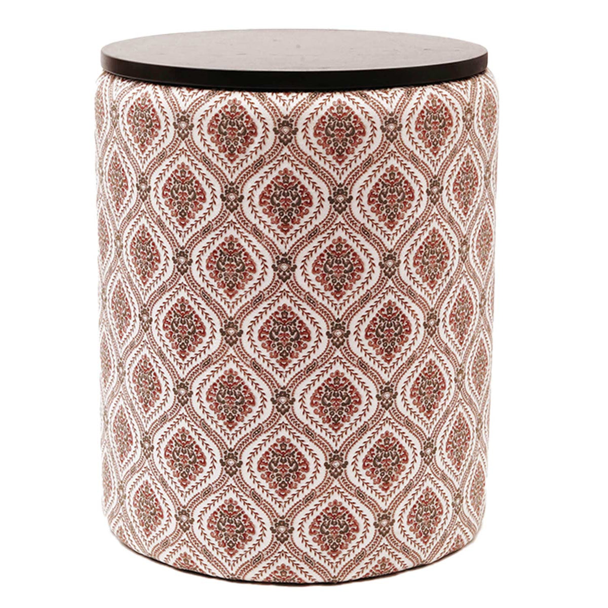 Omni-Functional Screened Storage Ottoman in Maroon and Green Color