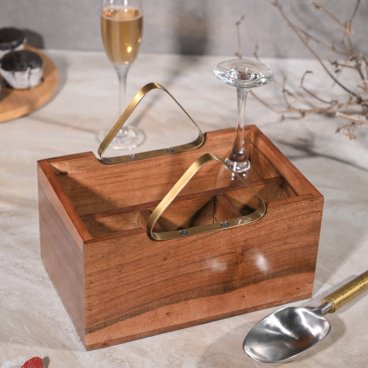 Greetwood Wooden Cutlery Holder for Kitchen