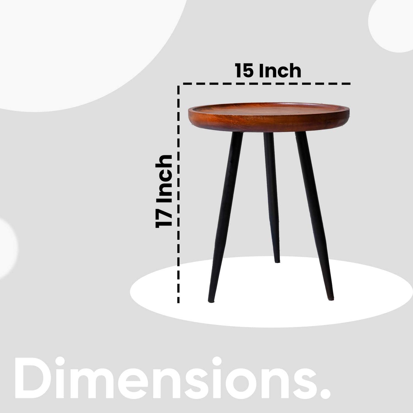 Walnut Small Mango Wood & Metal Side Table