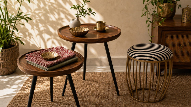 Greetwood wood and metal furniture styled in a warm interior
