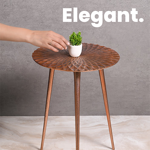 Greetwood Copper Aster Aluminum Side Table for Living Room Decor