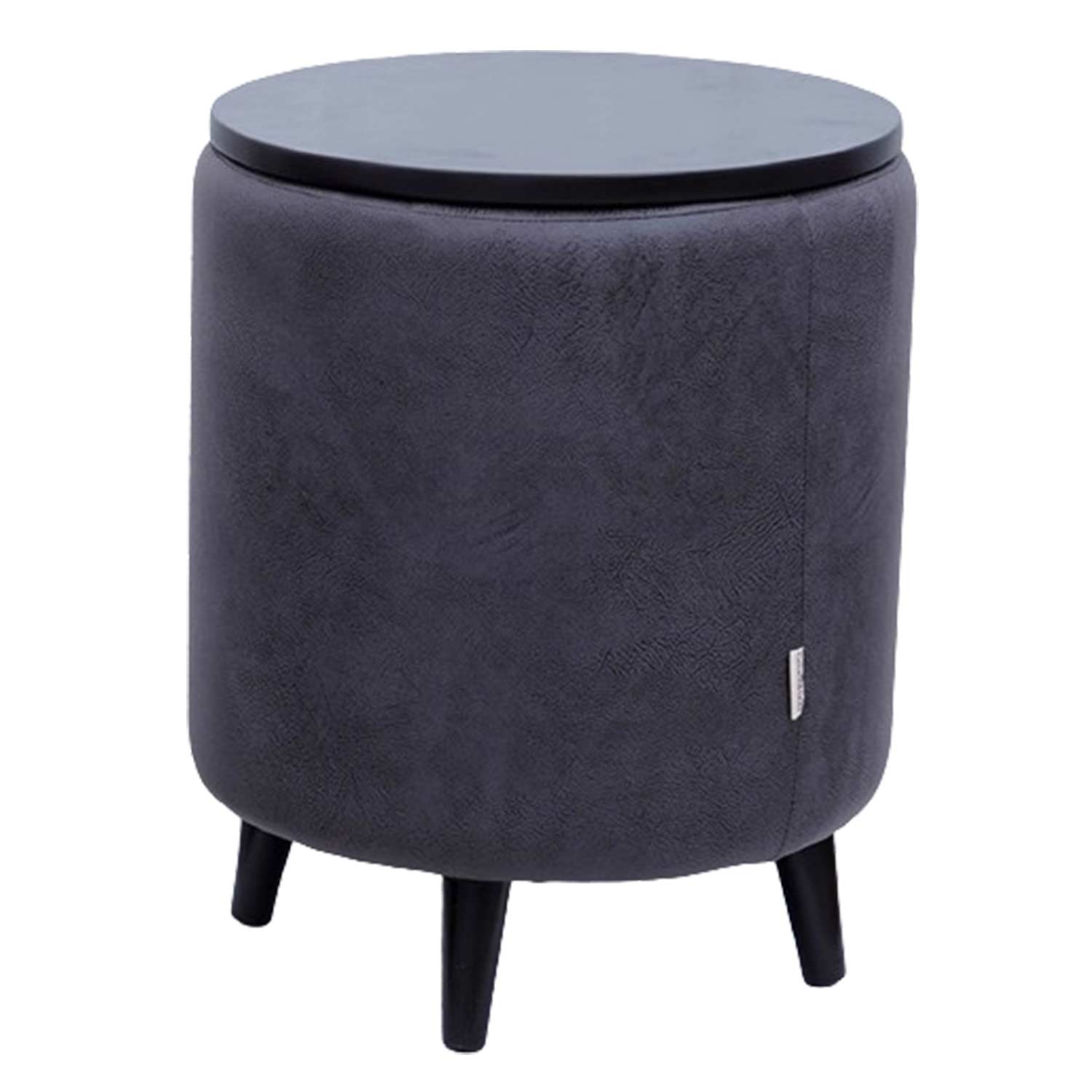 Universal Leather Storage Ottoman in Grey Color Set of 2