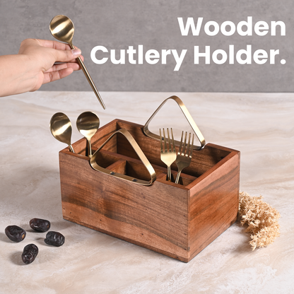 Greetwood Wooden Cutlery Holder for Kitchen