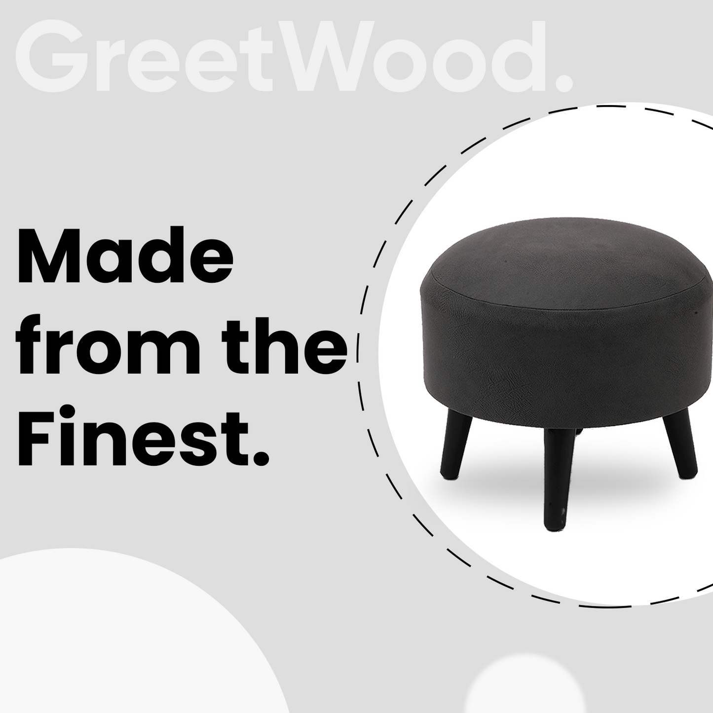 Trendy Whack Wooden Tuffet in Grey Color