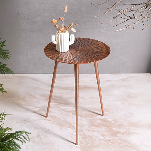 Greetwood Copper Aster Aluminum Side Table for Living Room Decor