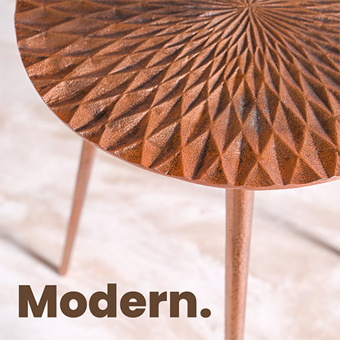 Greetwood Copper Aster Aluminum Side Table for Living Room Decor