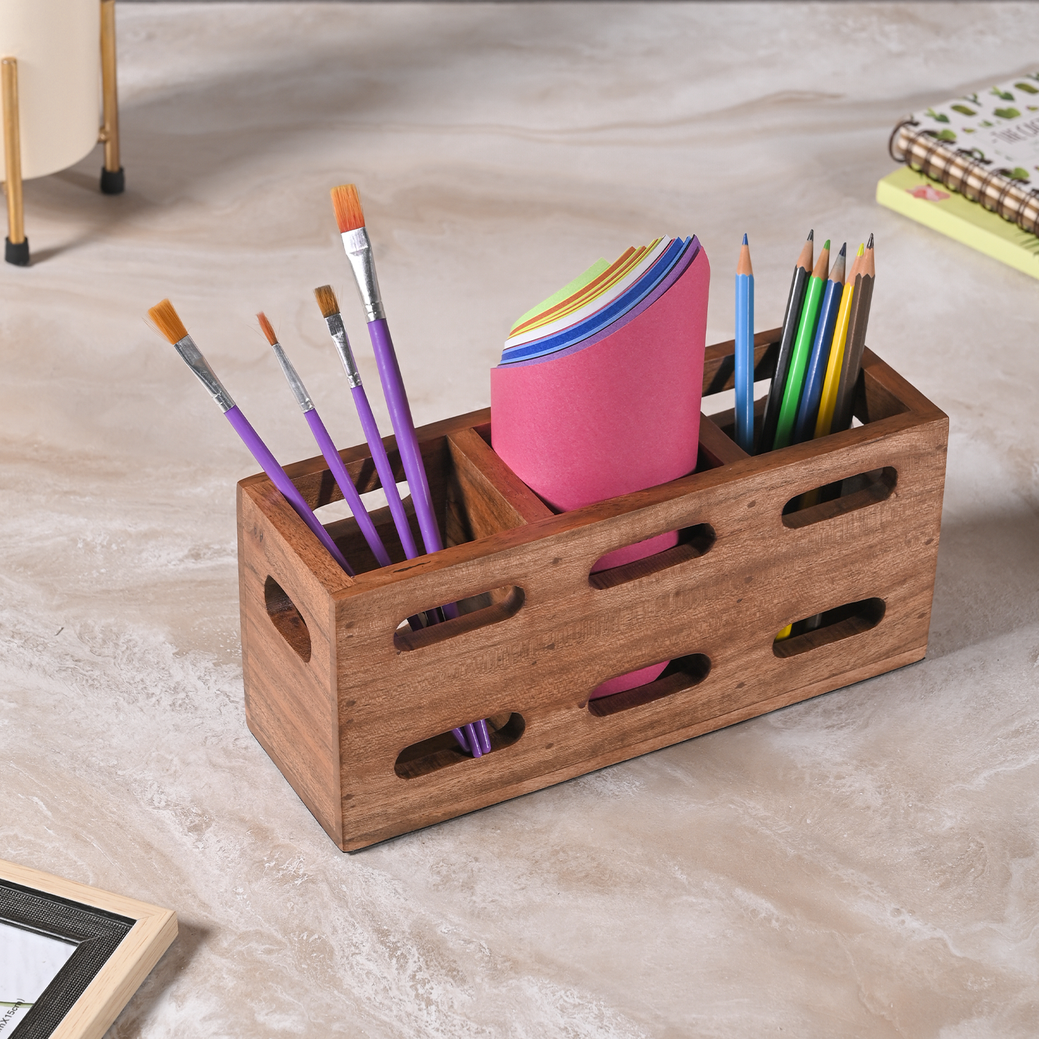 Greetwood Ventilated Wooden Cutlery Holder for Kitchen