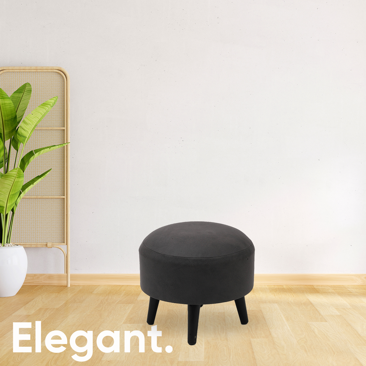 Trendy Whack Wooden Tuffet in Grey Color