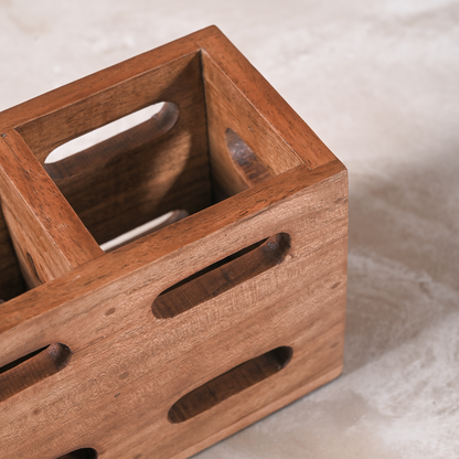 Greetwood Ventilated Wooden Cutlery Holder for Kitchen