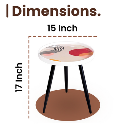 Greetwood Beige Resin Top Side Table for Living Room Decor