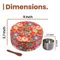 Greetwood Red Printed Wooden Masala Box for Kitchen
