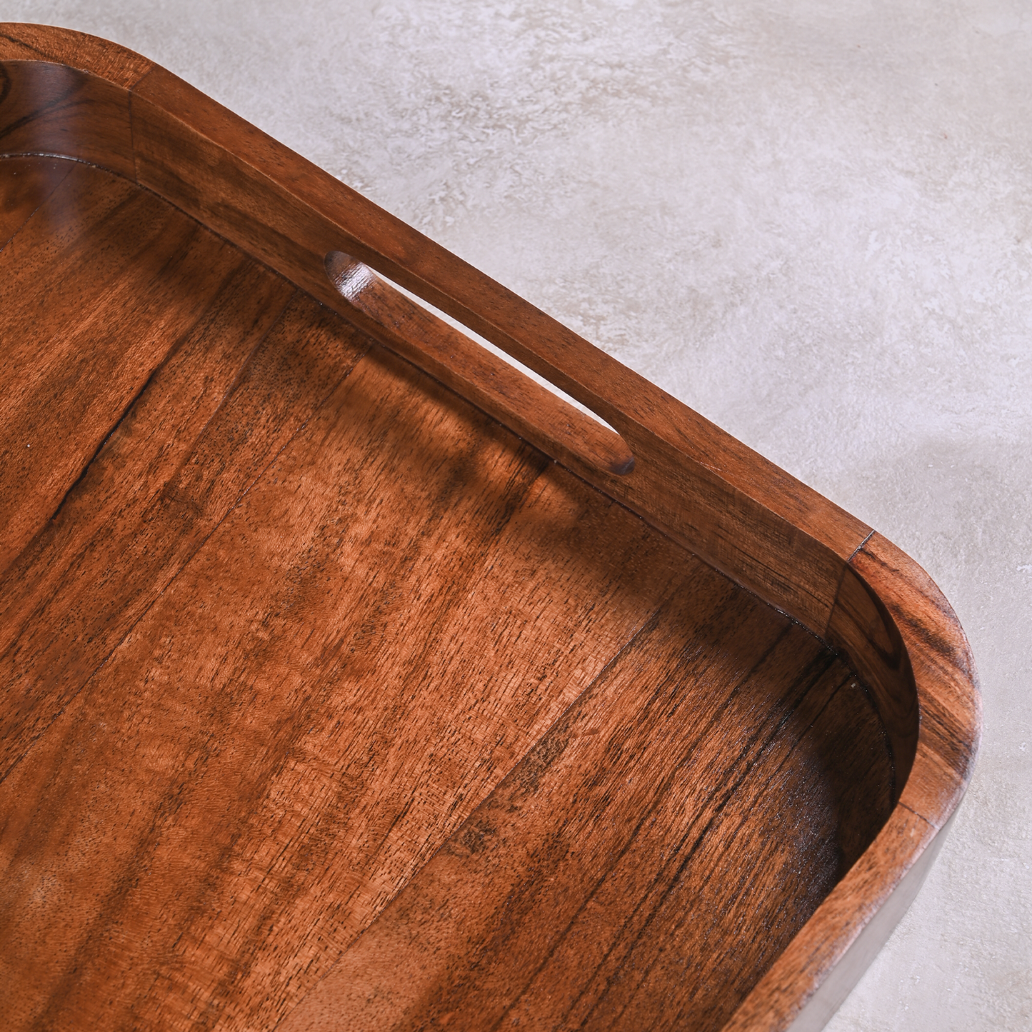 Greetwood Wooden Serving Tray With Inbuilt Handle
