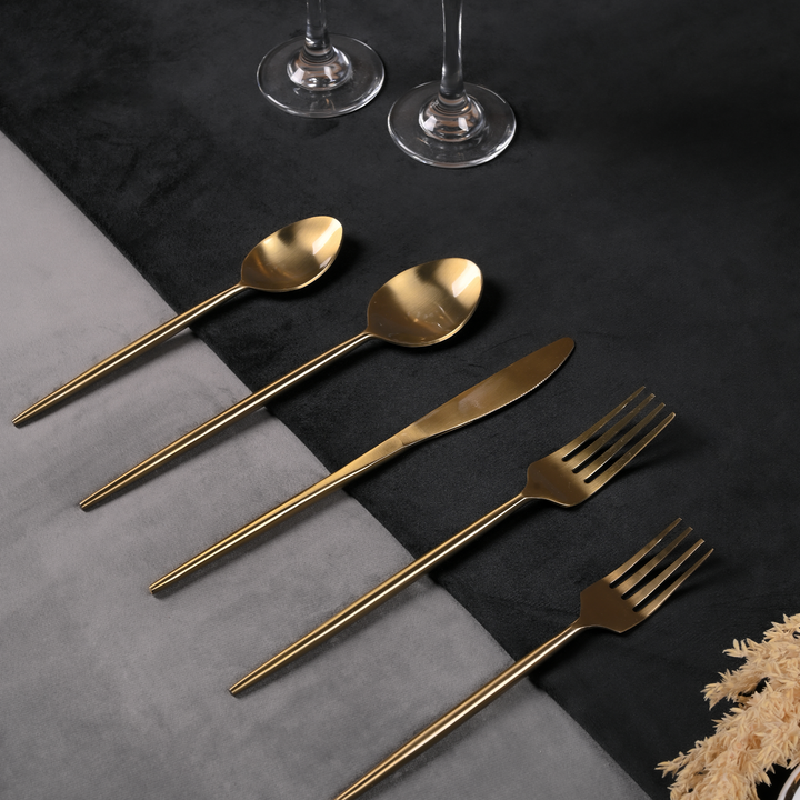 Greetwood Stainless Steel Cutlery Set for Dining Table in Gold