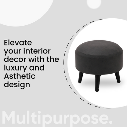 Trendy Whack Wooden Tuffet in Grey Color