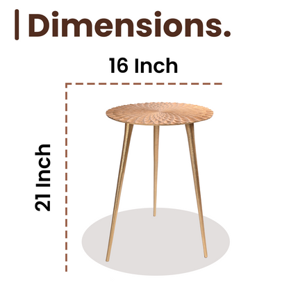 Greetwood Gold Aster Aluminum Side Table for Living Room Decor