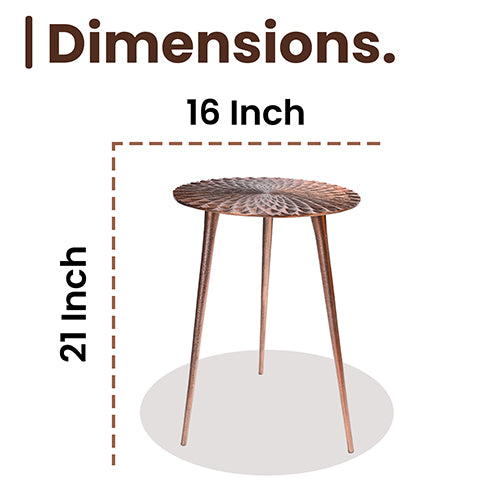 Greetwood Copper Aster Aluminum Side Table for Living Room Decor