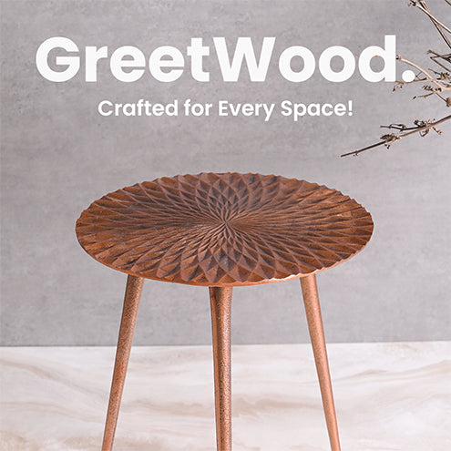 Greetwood Copper Aster Aluminum Side Table for Living Room Decor