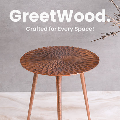 Greetwood Copper Aster Aluminum Side Table for Living Room Decor