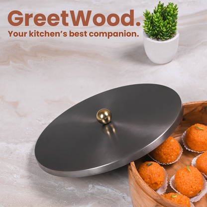 Greetwood GunMetal Plane Wooden Chapati Box for Kitchen