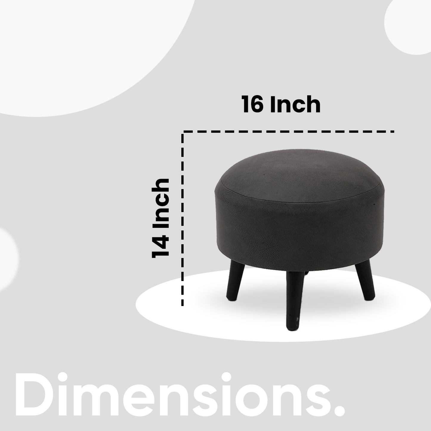 Trendy Whack Wooden Tuffet in Grey Color Set of 2