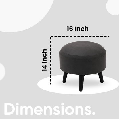 Trendy Whack Wooden Tuffet in Grey Color