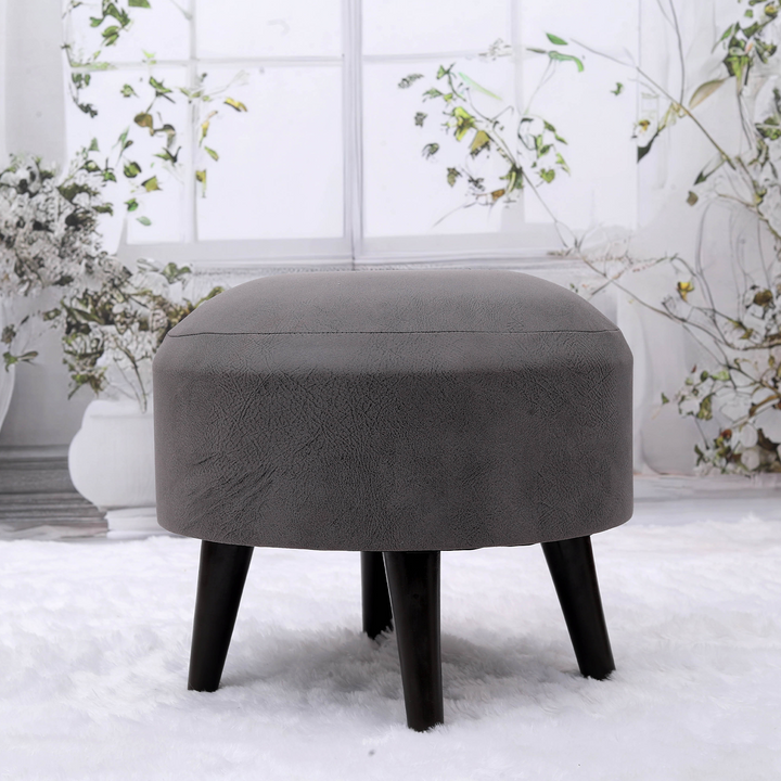 Trendy Whack Wooden Tuffet in Grey Color