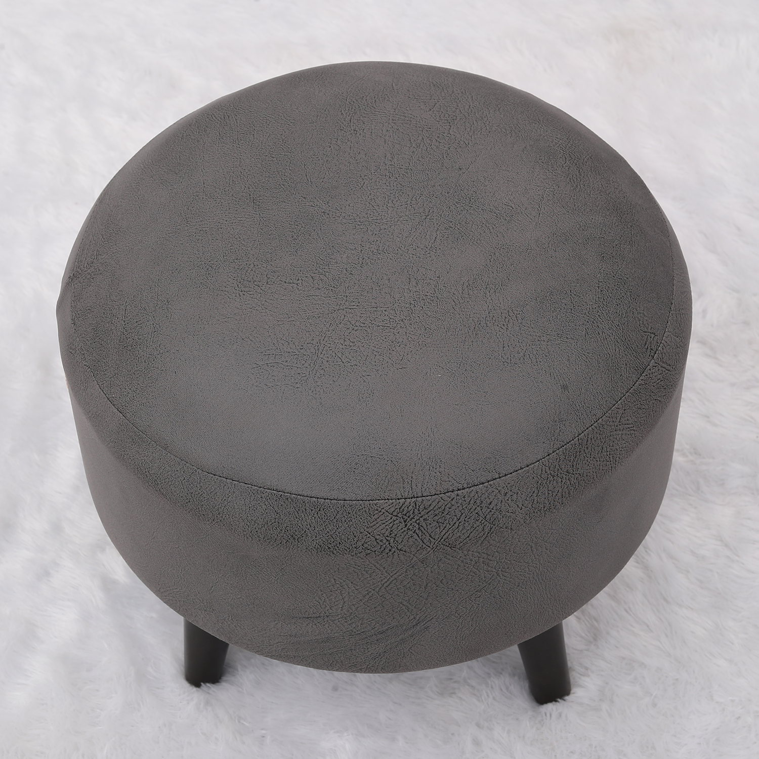 Trendy Whack Wooden Tuffet in Grey Color