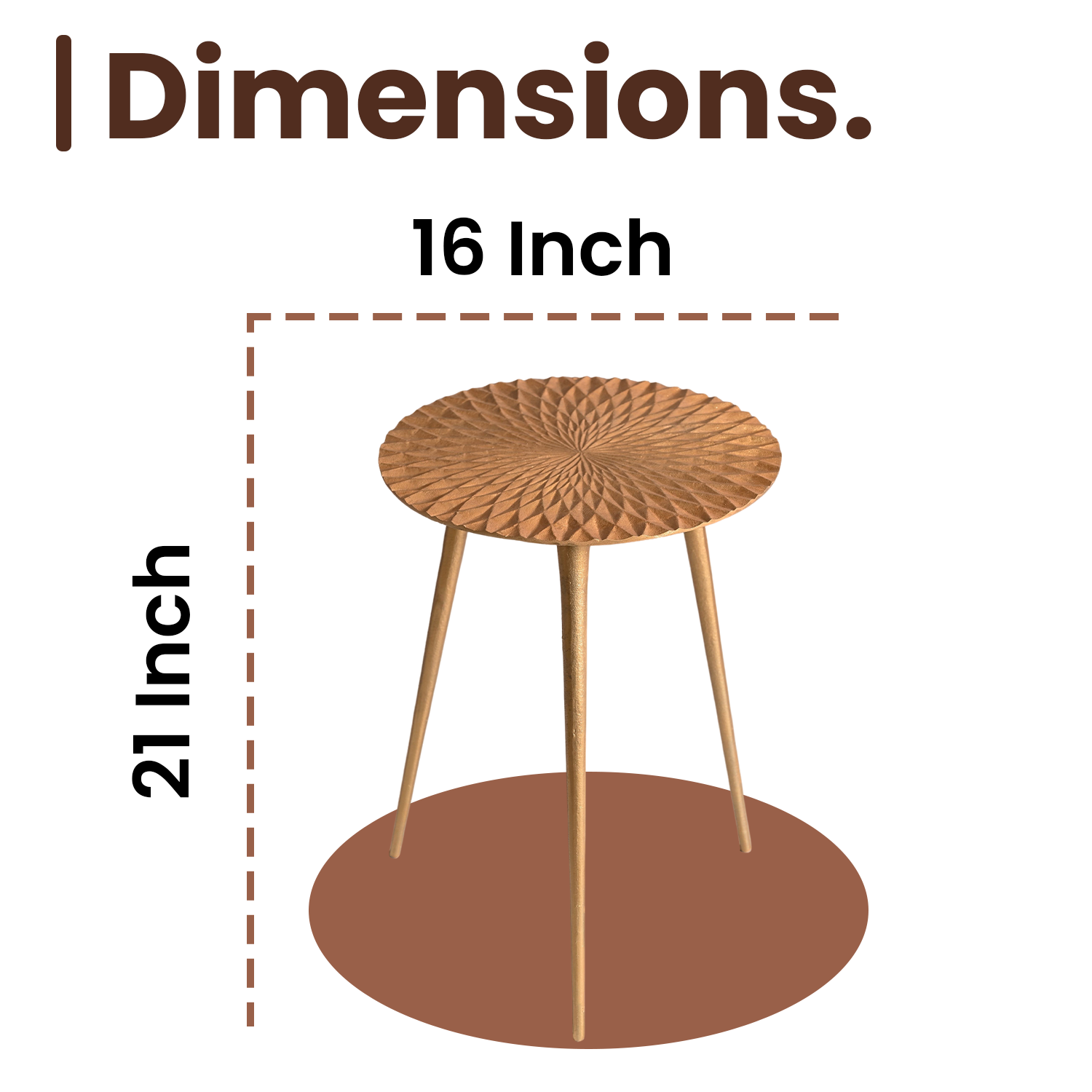 Greetwood Gold Aster Aluminum Side Table for Living Room Decor