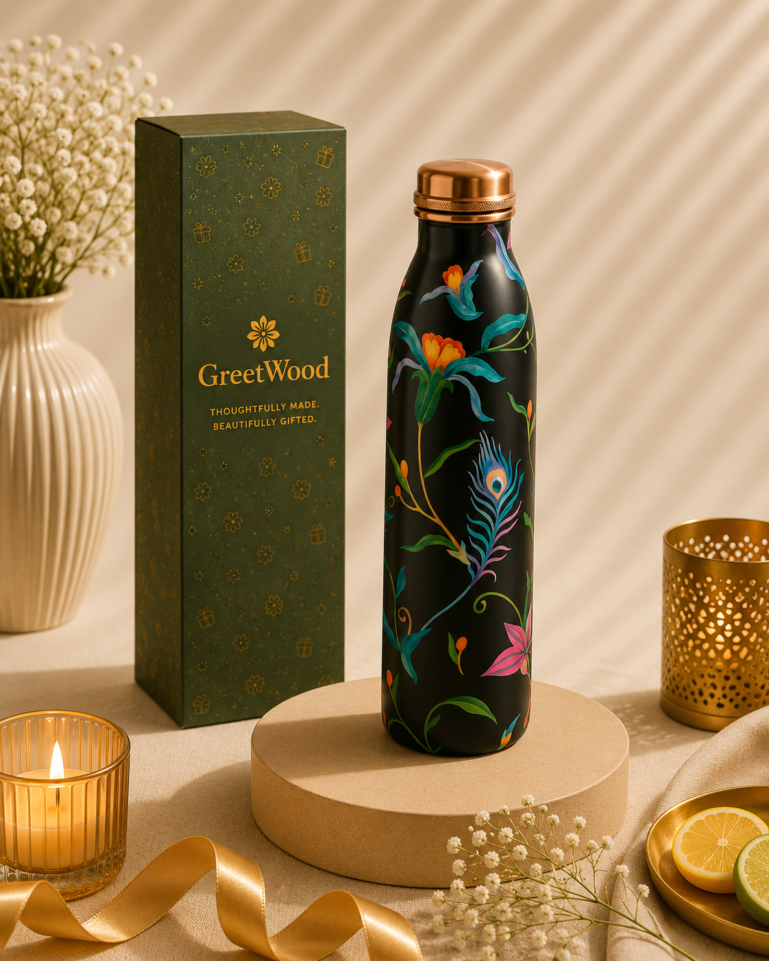 Copper Bottle & Tumbler Set