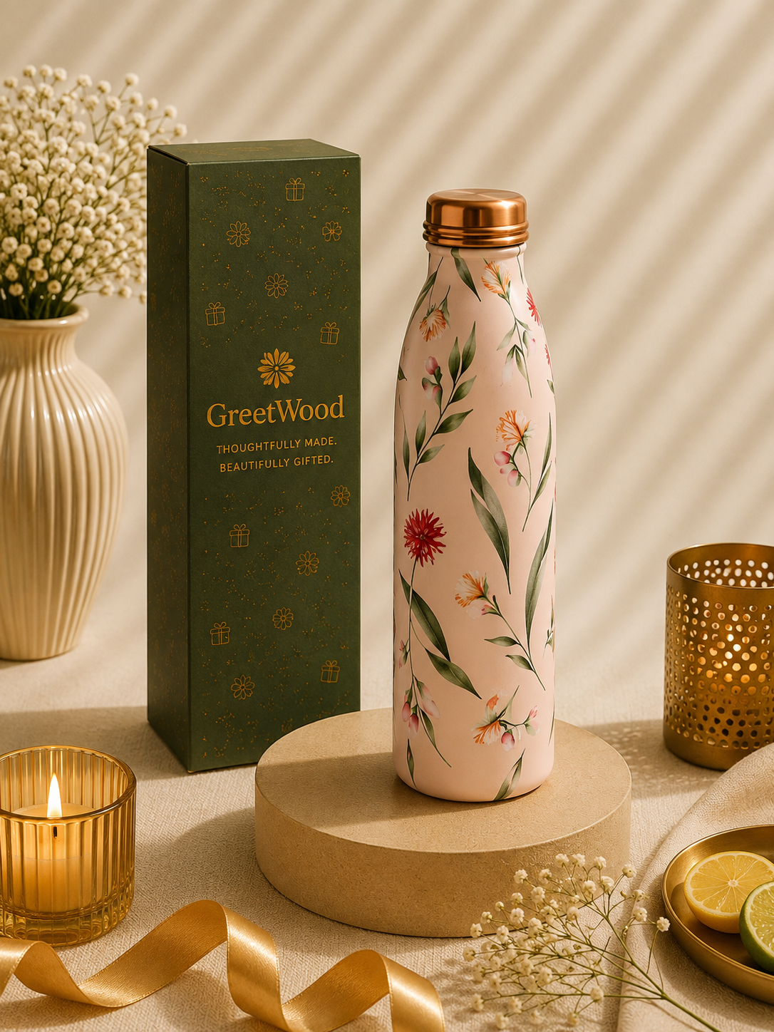 Copper Bottle & Tumbler Set