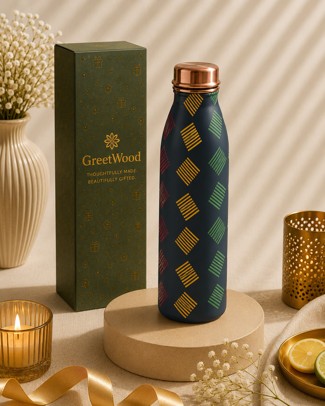 Copper Bottle & Tumbler Set