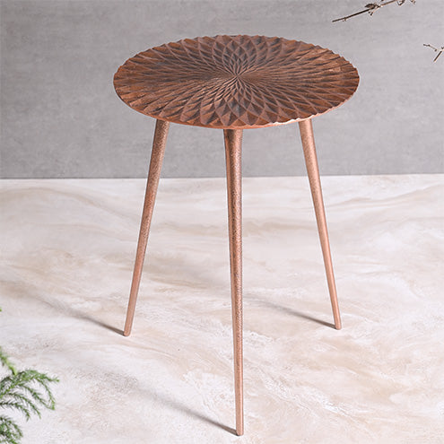 Greetwood Copper Aster Aluminum Side Table for Living Room Decor
