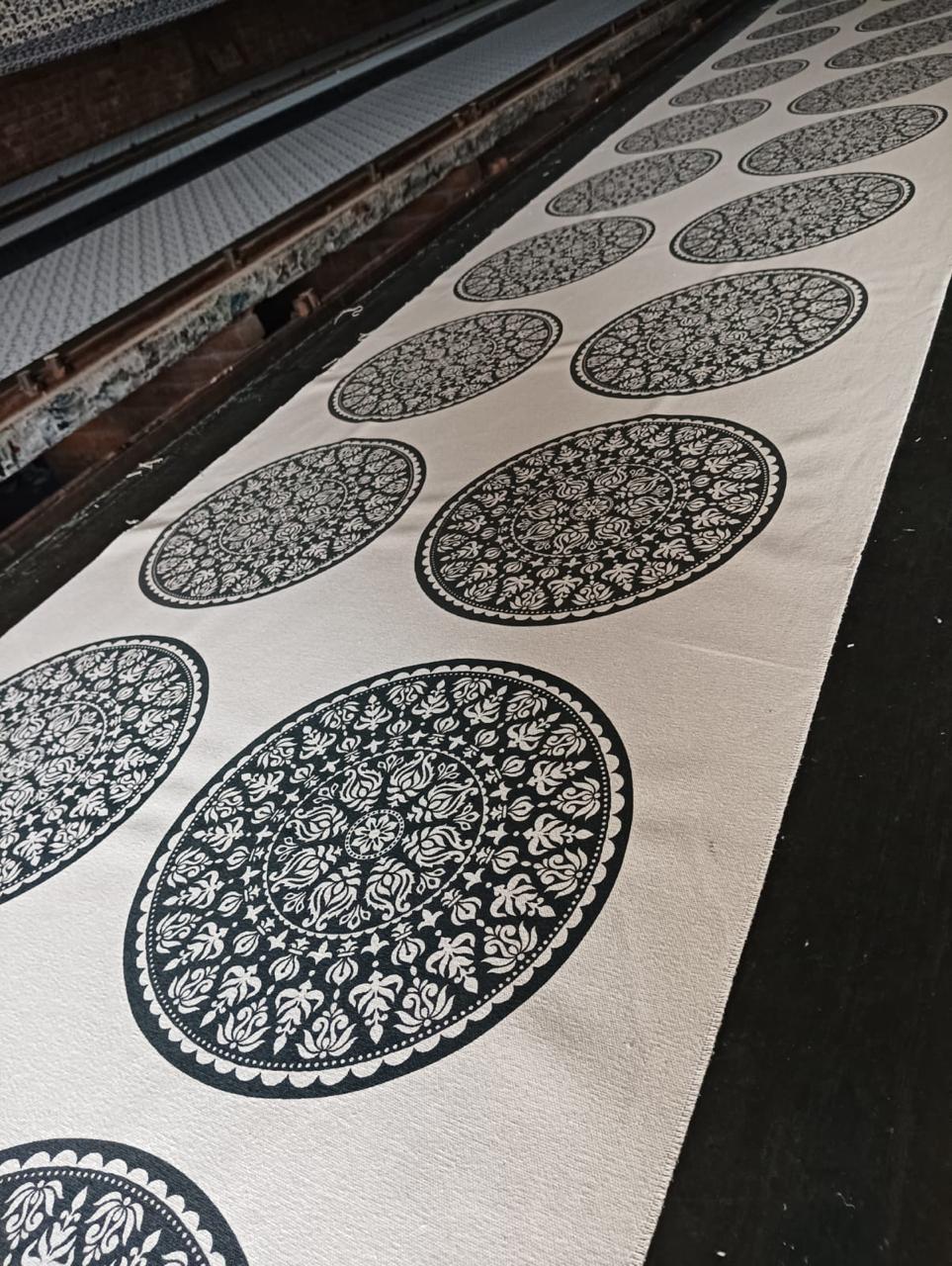 Fabric printing process at Greetwood workshop in Bhilwara
