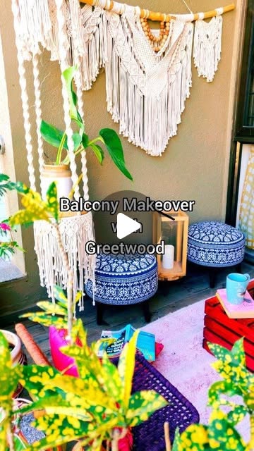 Mandala wooden tuffet in a real home